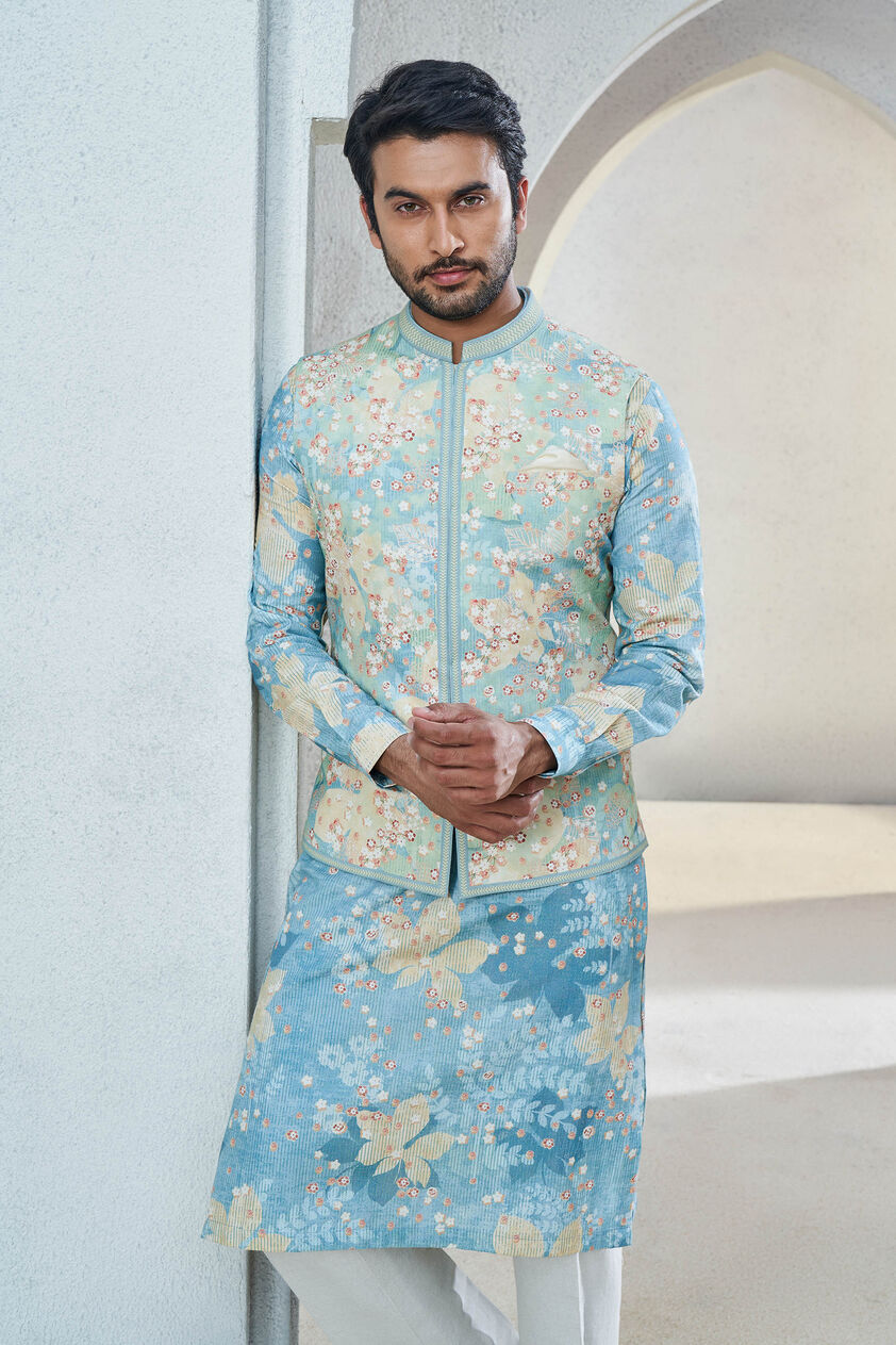 Revaan Nehru Jacket - Powder Blue, Powder Blue, image 4